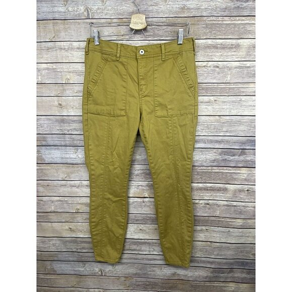 Anthropologie Womens Size 30 Mustard Yellow Denim Ankle Skinny Hi Rise Pant Boho - Picture 1 of 11